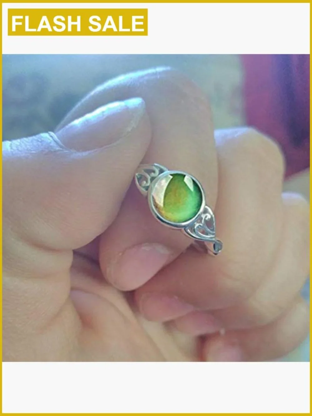 Vintage Sterling Silver Ring - Color Changing Mood Stone